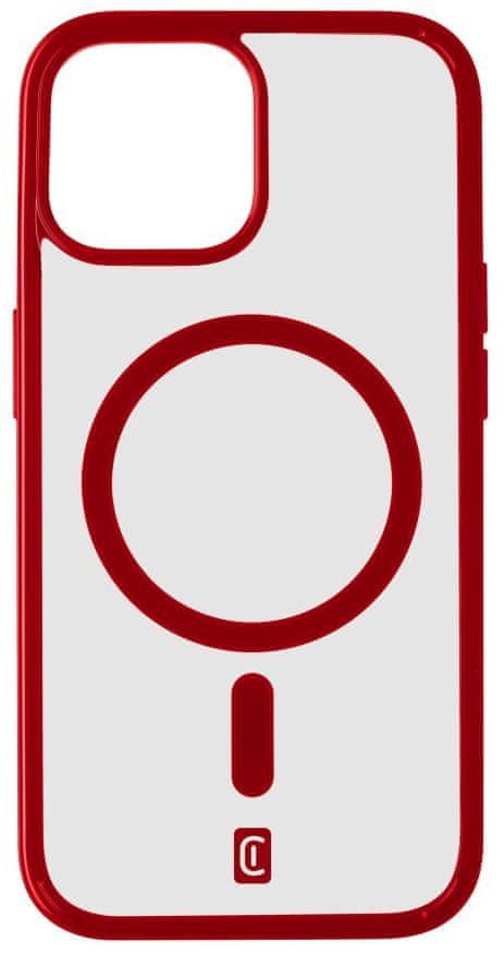 CellularLine Zadný kryt Pop Mag s podporou Magsafe pre Apple iPhone 15, číry / červený (POPMAGIPH15R)